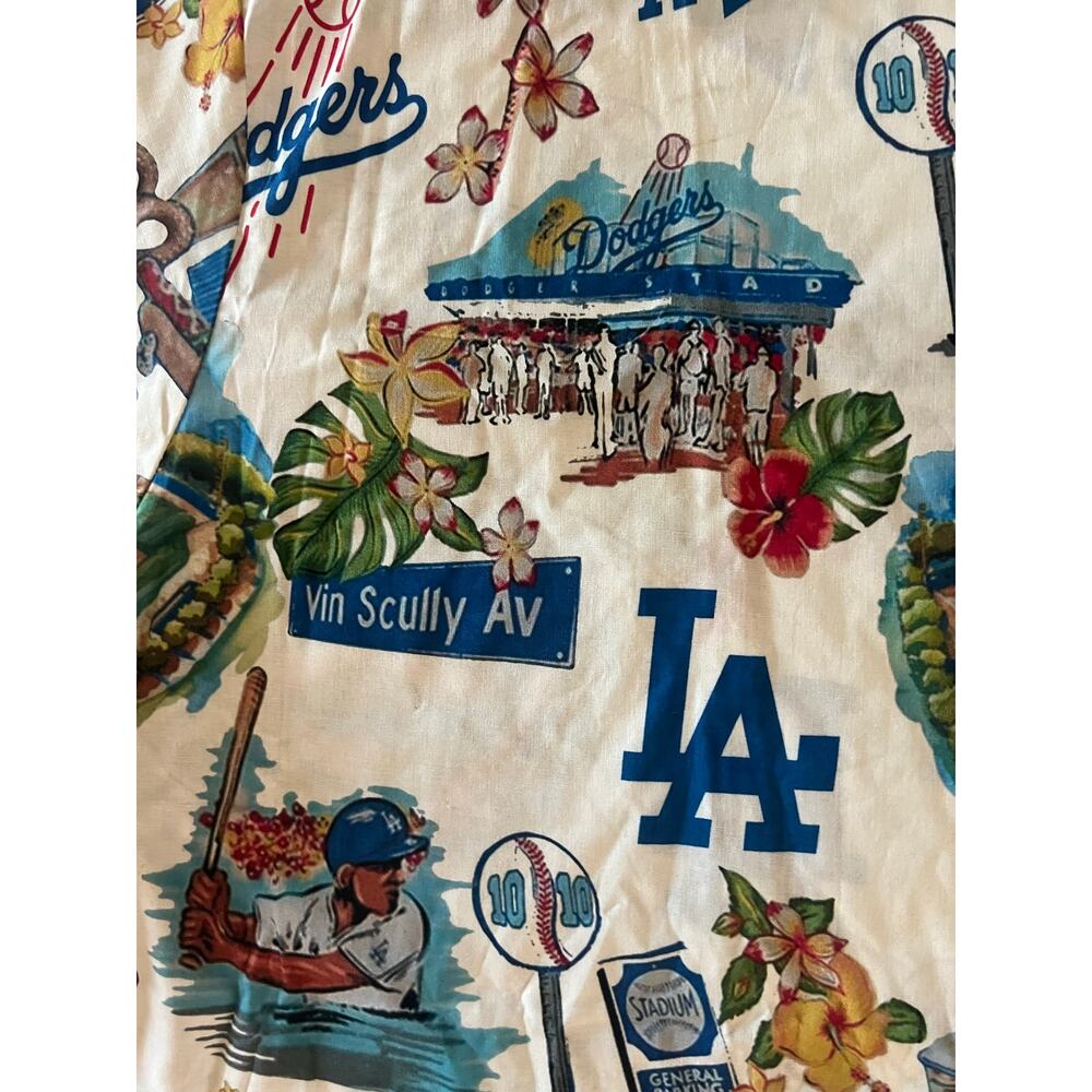 Reyn Spoomer 2XL Hawaiian Button Up MLB LA Dodger White Shirt (NWOT) - Picture 7 of 10